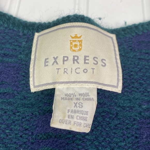 Vintage Express Tricot 100% wool patchwork vest XS - Picture 4 of 10